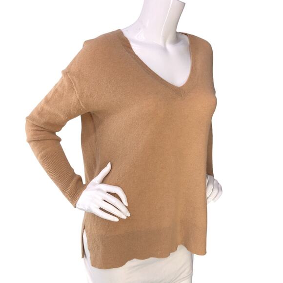 Halogen Sweater Womens S 100% Cashmere Camel V-Neck Long Sleeve - Picture 10 of 14
